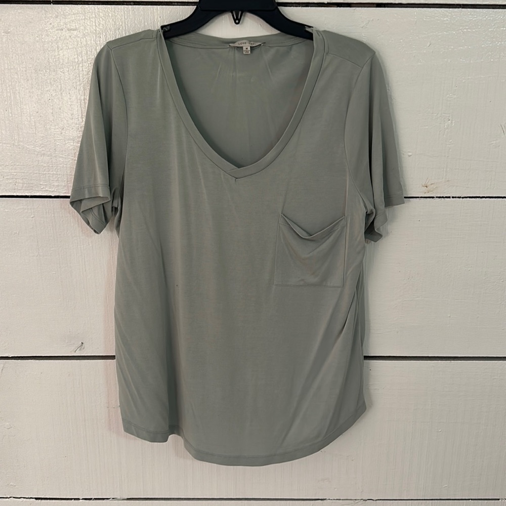 Light Green V Neck